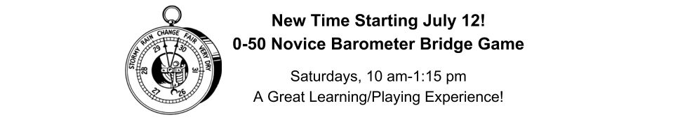 Novice Barometer Bridge Game