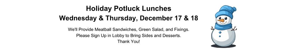 Holiday Potluck Holiday Potluck